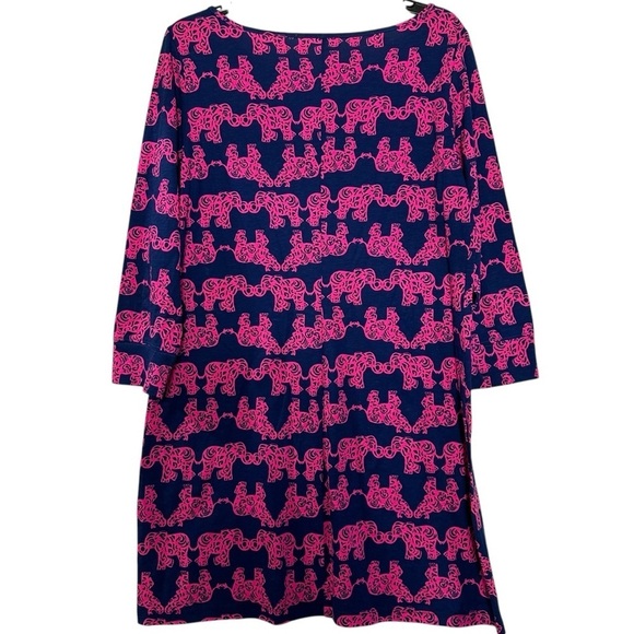 Lilly Pulitzer Navy Indigo Pink Marlowe Dress Elephants “Pack Your Trunk” - Picture 5 of 11
